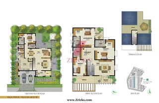 Villa Type B2 - Villa No. 48 to 58
First Floor Plan
Terrace Plan
Key PlanGround Floor Plan
Built Up Area: 5143
No of Villas: 11
Type – B2
www.Zricks.com
 