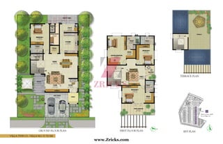 Villa Type C3 - Villa No. 71 to 84
First Floor Planground Floor Plan
Terrace Plan
Key Plan
Built Up Area: 4659
No of Villas: 14
Type – C3
www.Zricks.com
 