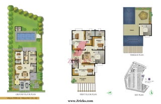 Villa Type C6 - Villa No. 131, 132
First Floor PlanGround Floor Plan
Terrace Plan
Key Plan
Built Up Area: 4820
No of Villas: 2
Type – C6
www.Zricks.com
 