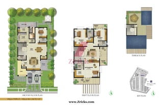 Villa Type C7 - Villa No. 134 to 137
First Floor PlanGround Floor Plan
Terrace Plan
Key Plan
Built Up Area: 4885
No of Villas: 4
Type – C7
www.Zricks.com
 