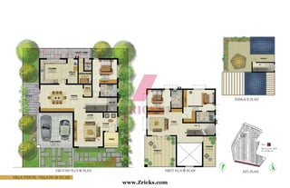 Villa Type D2 - Villa N0. 85 to 100
First Floor PlanGround Floor Plan
Terrace Plan
Key Plan
Built Up Area: 3834
No of Villas: 16
Type – D2
www.Zricks.com
 