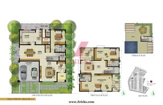 Villa Type D4 - Villa N0. 1, 2
First Floor PlanGround Floor Plan
Terrace Plan
Key Plan
Built Up Area: 4036
No of Villas: 2
Type – D4
www.Zricks.com
 