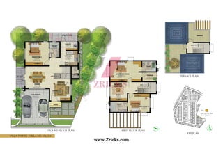 Villa Type E2 - Villa No. 106, 114
First Floor PlanGround Floor Plan
Terrace Plan
Key Plan
Built Up Area: 2630
No of Villas: 2
Type – E2
www.Zricks.com
 