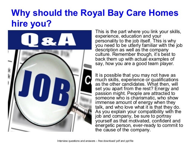 Royal bay care homes interview questions and answers