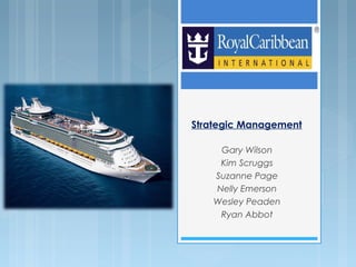 Strategic Management
Gary Wilson
Kim Scruggs
Suzanne Page
Nelly Emerson
Wesley Peaden
Ryan Abbot
 