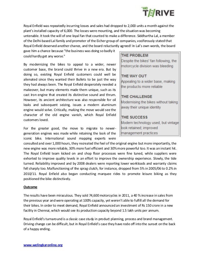 Revival of royal enfield case study picture