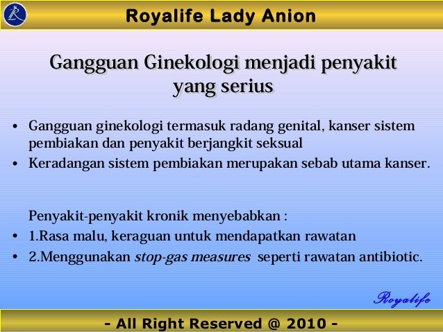 E-Royalife Anion Tuala Wanita Pencegahan kanser rahim 