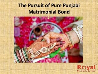 The Pursuit of Pure Punjabi
Matrimonial Bond
 