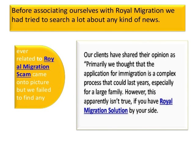 Royal Migration Complaints Royal Migration Scam Royal Migration Neg