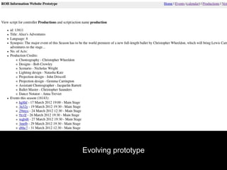Evolving prototype
 