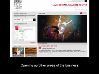 Opening up other areas of the business
 