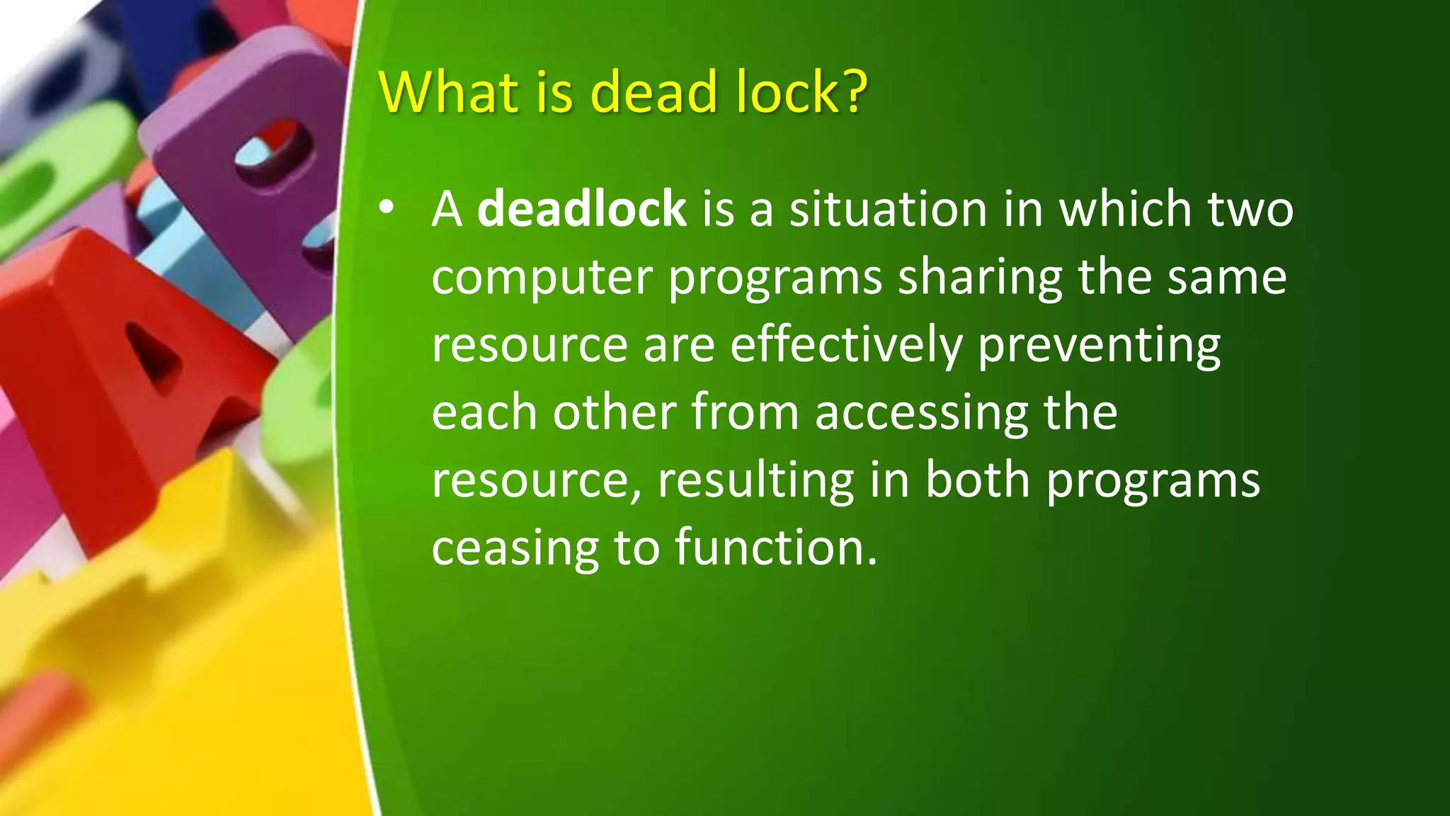 Deadlock in Operating System | PPT