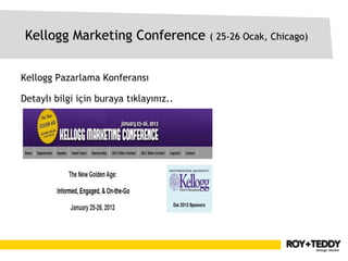 Kellogg Marketing Conference ( 25-26 Ocak, Chicago)


Kellogg Pazarlama Konferansı

Detaylı bilgi için buraya tıklayınız..
 