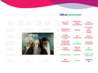 Project assurancePMO
scope

Internal Audit

PMO & Internal Audit

Approval &
Initiation

Requirements
Requirements
Require...
