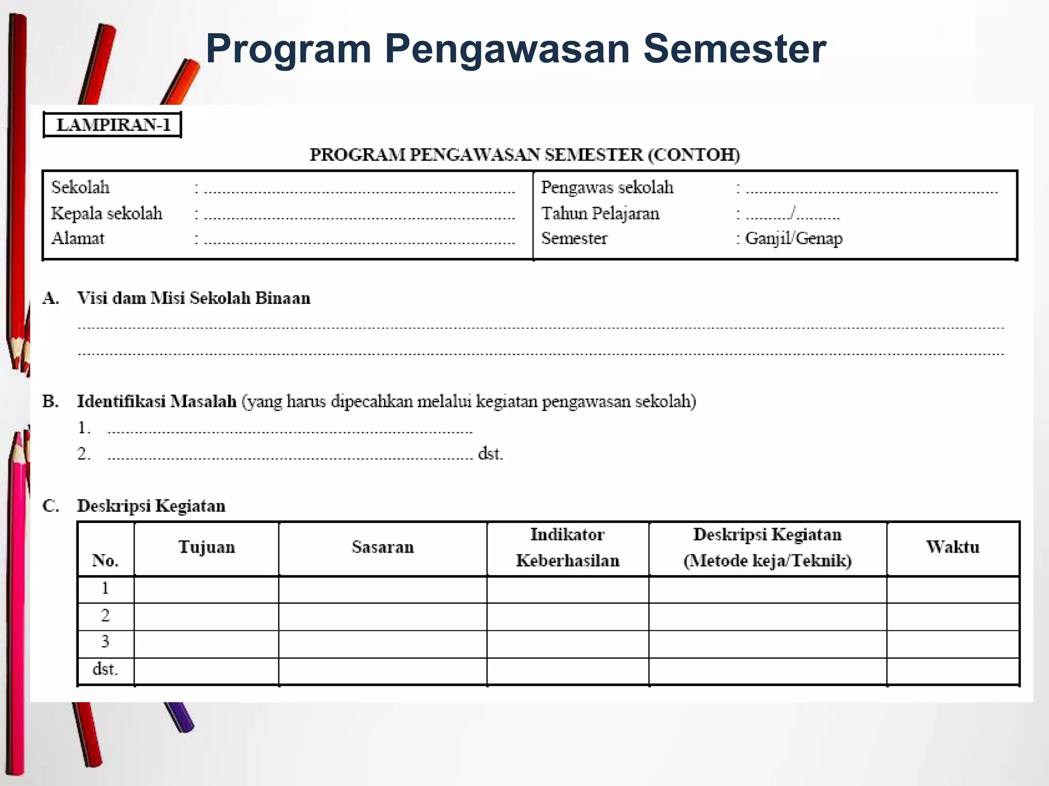 Program Pengawasan Semester
 