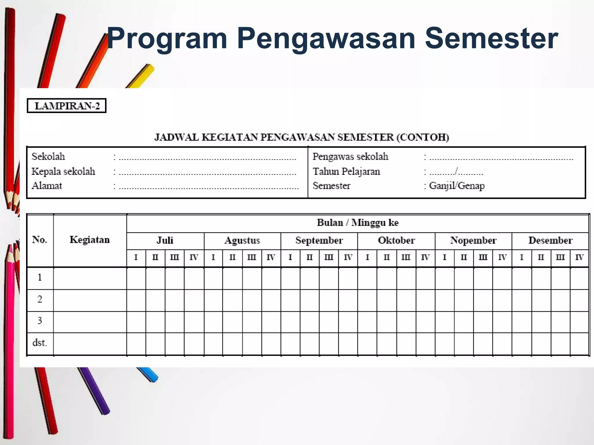 Program Pengawasan Semester
 