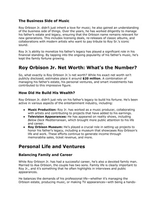 Roy Orbison Jr. Net Worth_ The Legacy of Music and Money.docx
