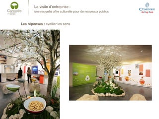 La visite d’entreprise :
une nouvelle offre culturelle pour de nouveaux publics
Les réponses : eveiller les sens
 
