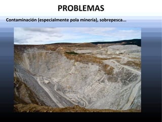 PROBLEMAS
Contaminación (especialmente pola minería), sobrepesca...

 