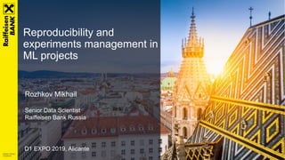 Reproducibility and experiments management in Machine Learning | PDF