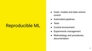 Reproducibility and experiments management in Machine Learning | PDF