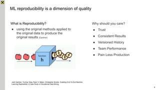 Reproducibility and experiments management in Machine Learning | PDF