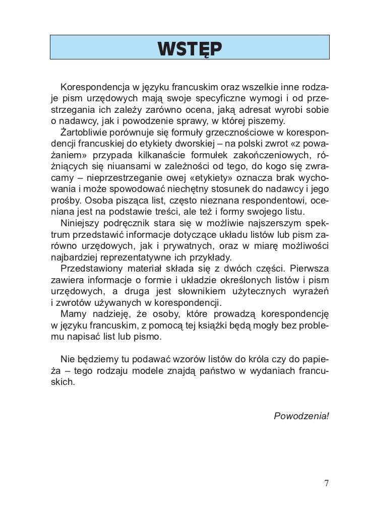 Rozmówki Wzory Listów I Pism Francuskich Poradnik Oraz Słownik
