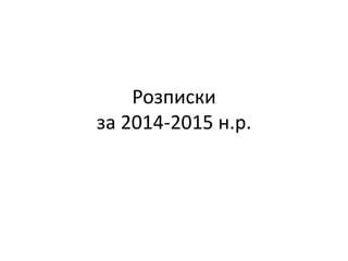 Розписки
за 2014-2015 н.р.
 
