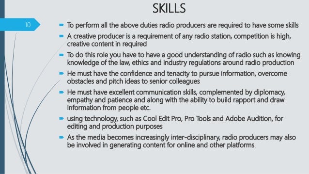 9 10 duties of a producer