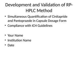 RP-HPLC_Presentation for minor project present | PPTX