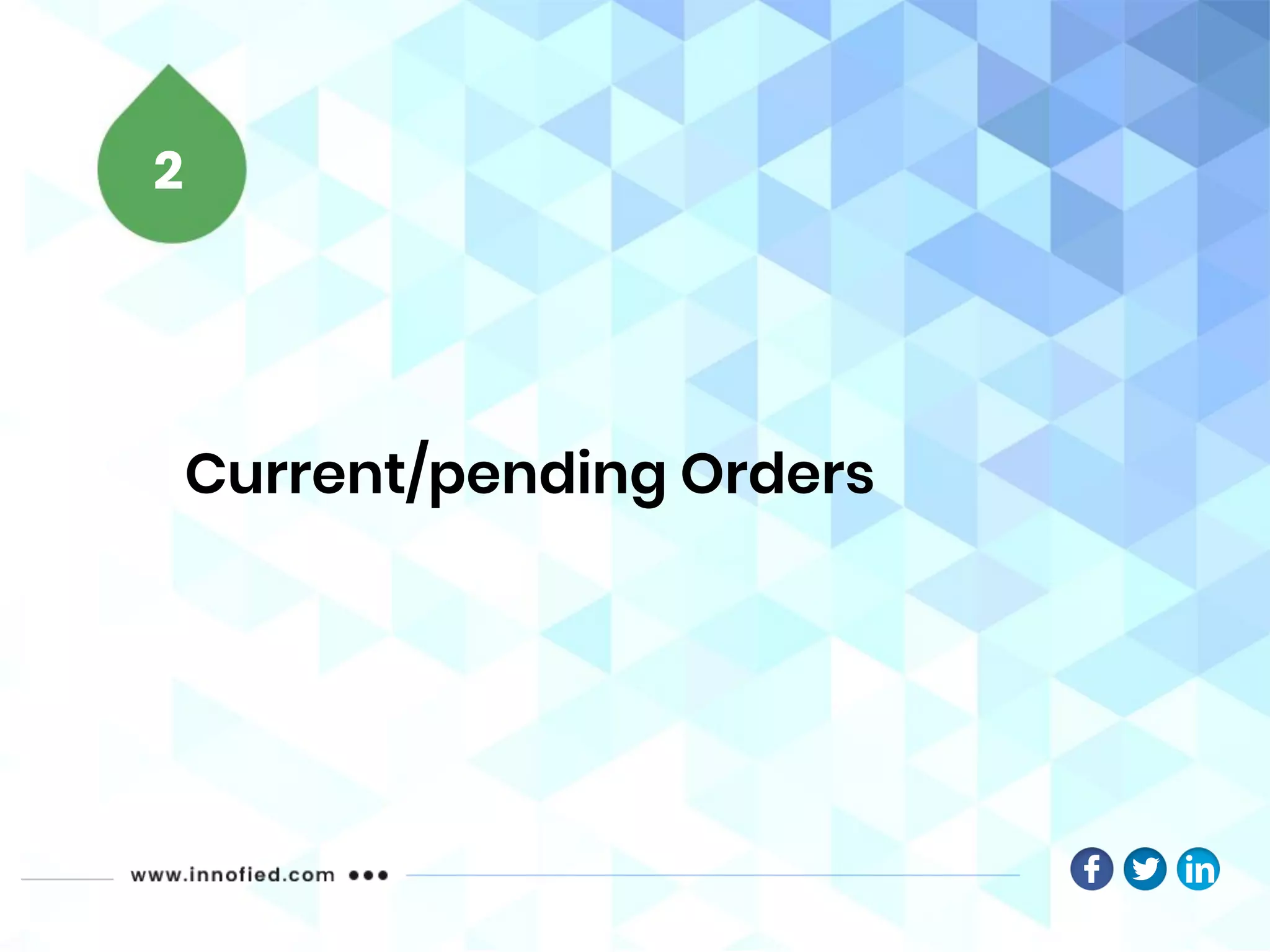 Current/pending Orders
2
 