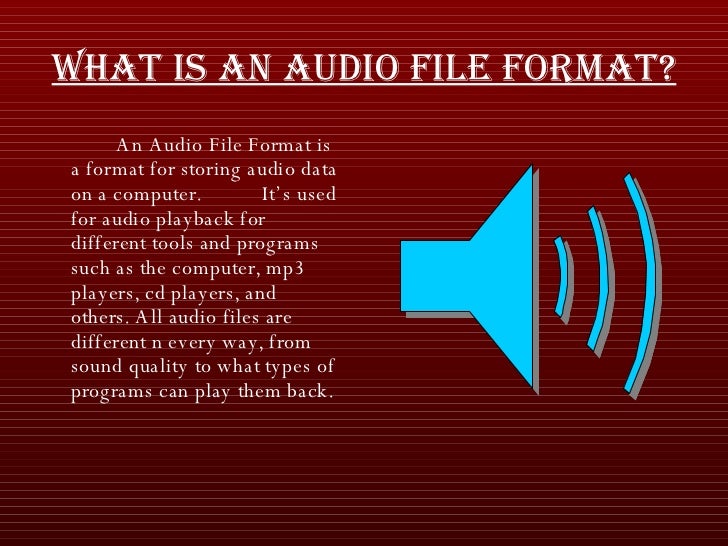 audio file formats type of audio format
