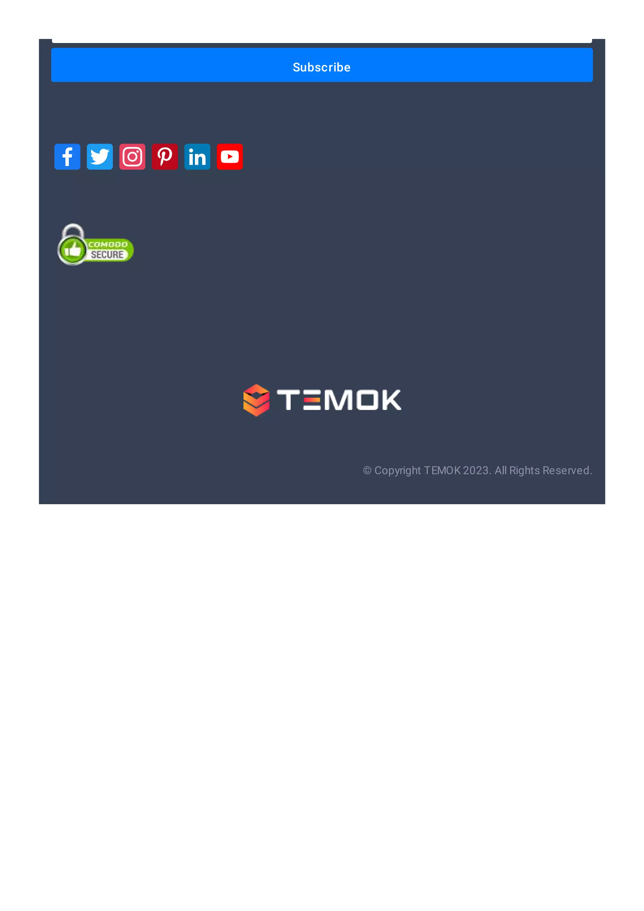 Subscribe
© Copyright TEMOK 2023. All Rights Reserved.
 