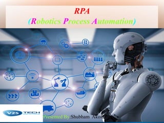 v2s tech solution,Thane
RPA
(Robotics Process Automation)
Presented By:Shubham Akole
 