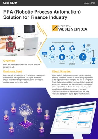 RPA Solution for Finance Industry | Case Study by WeblineIndia using ...