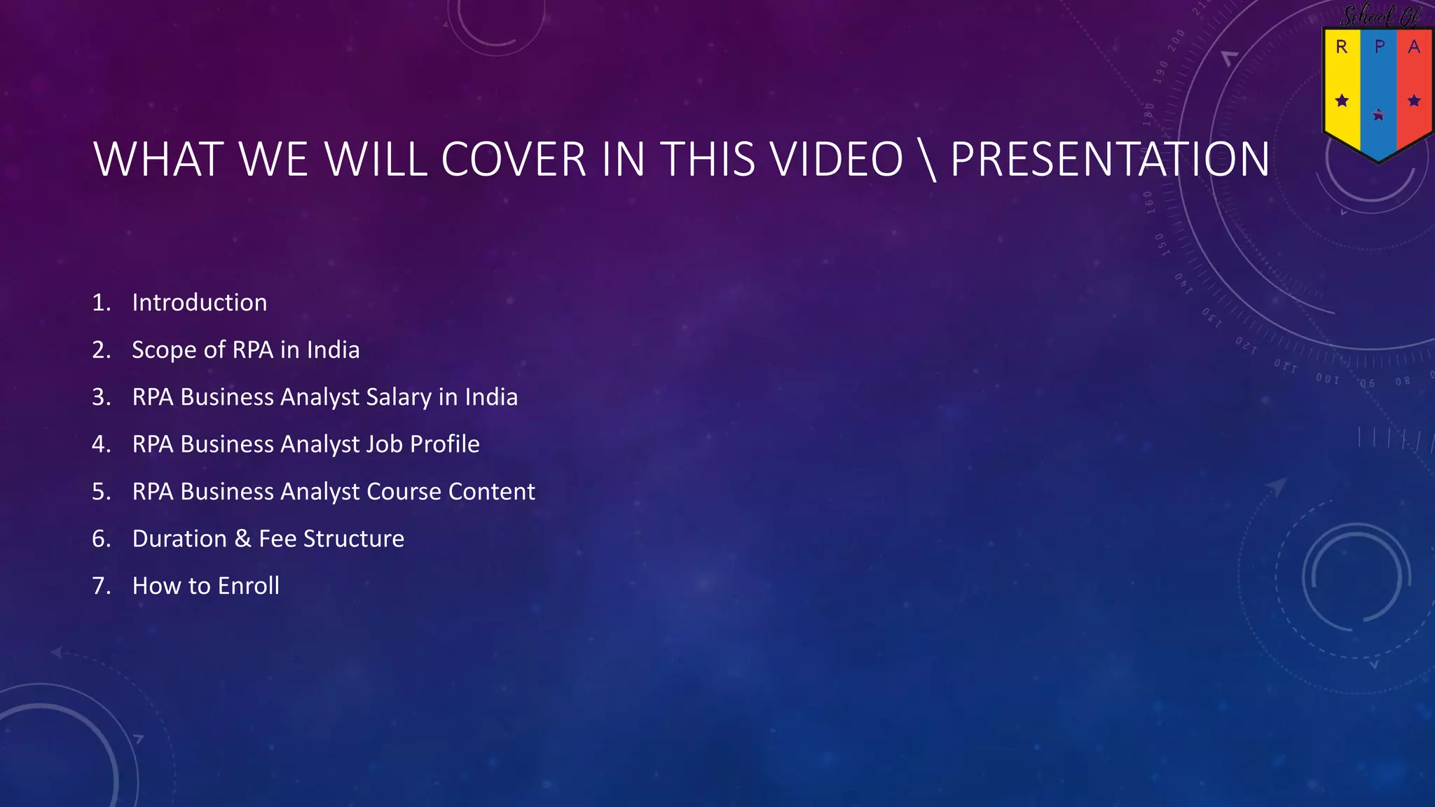 Rpa busines analys course content