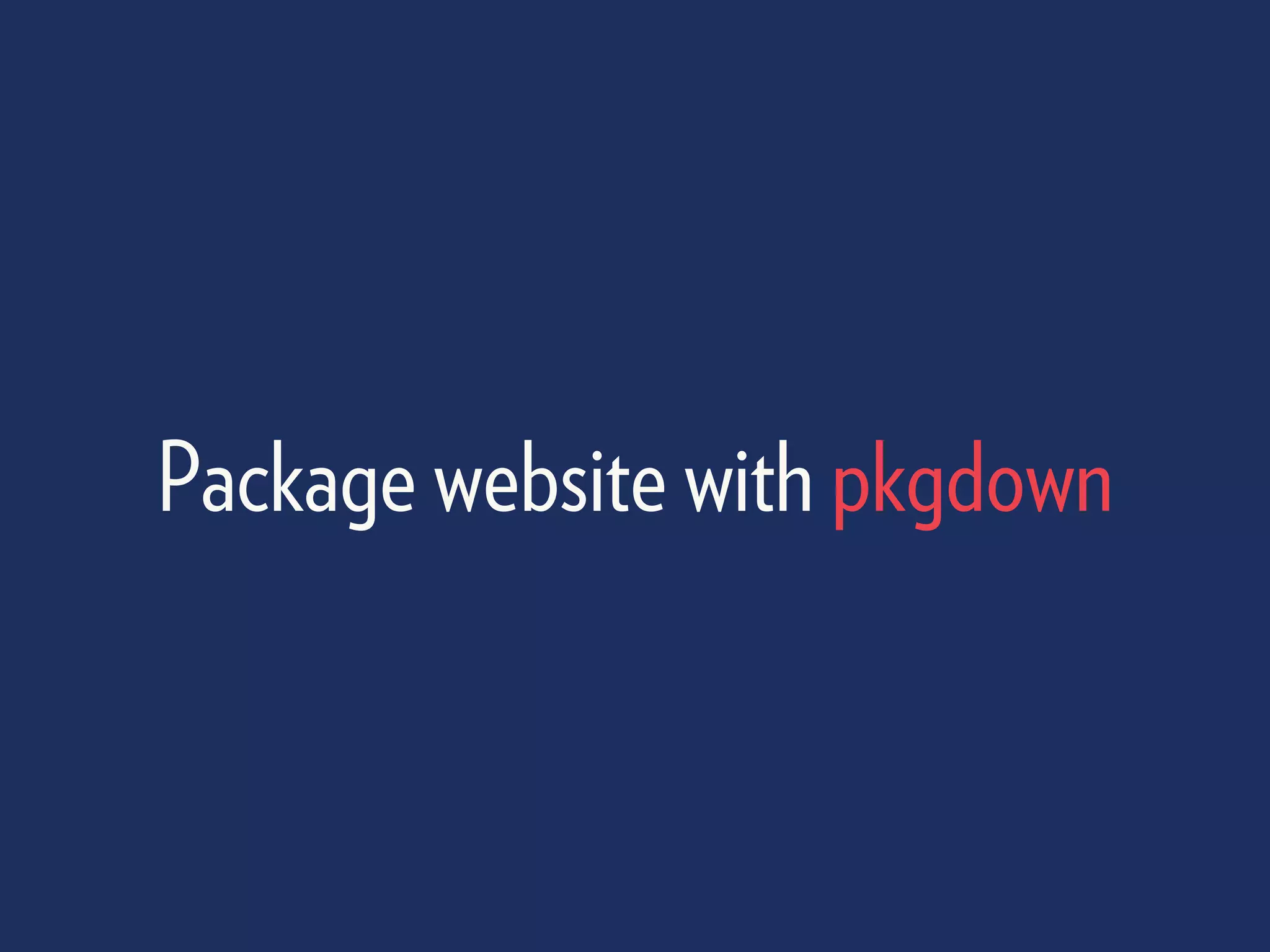 Package website with pkgdown
 
