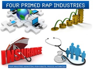 Four Industries Benefiting from Robotic Process Automation
four primed rpa industries
 