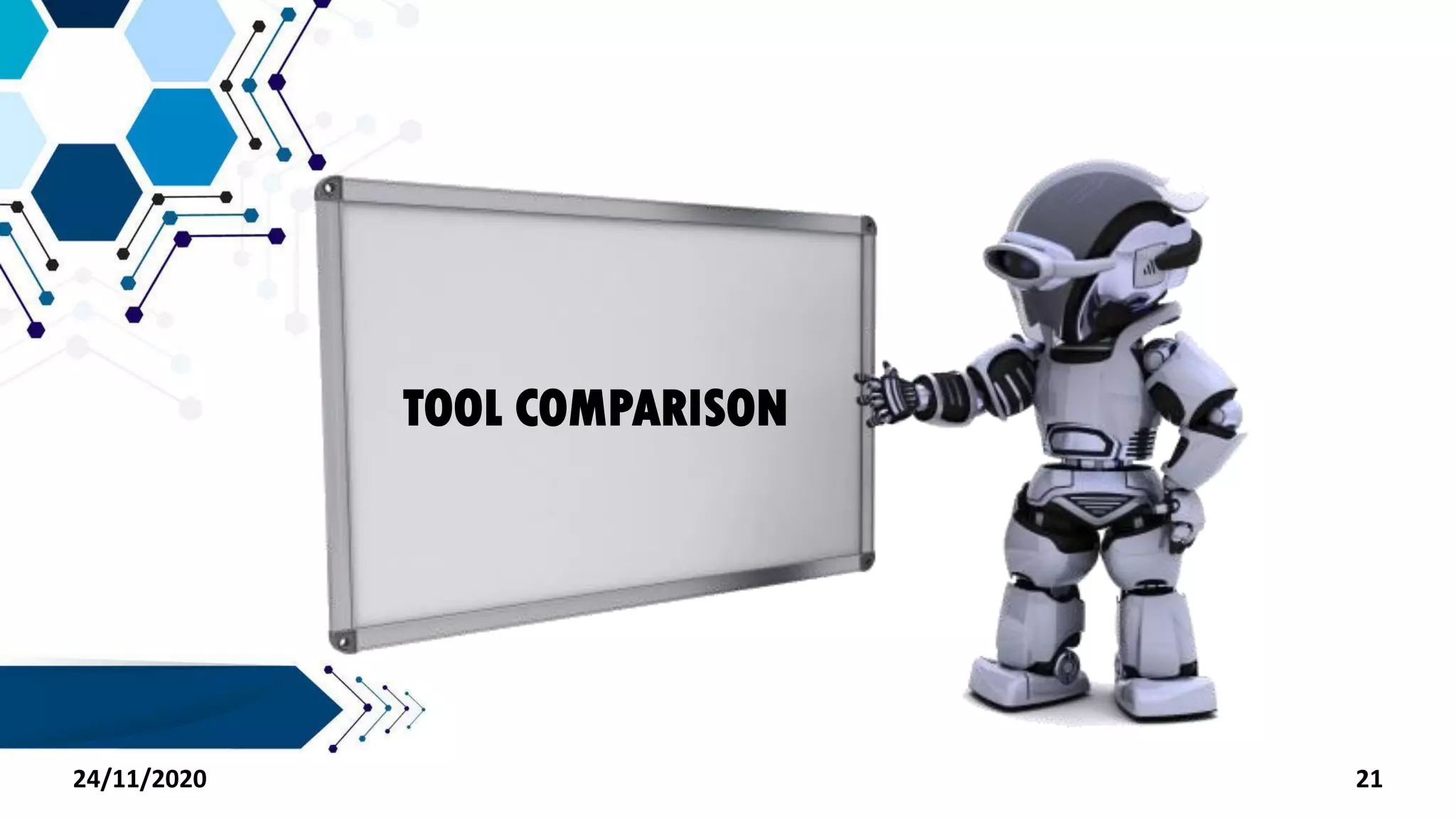 TOOL COMPARISON
24/11/2020 21
 