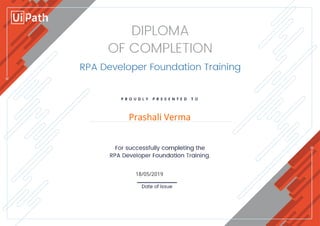 Rpa Developer Foundation Certificate | PDF