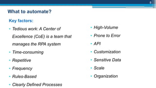 RPA_EC_2Cre_Chapter 02-Planning for RPA_Slide | PPTX