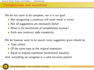 Recursion Pattern Analysis and Feedback