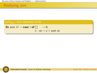 Recursion Pattern Analysis and Feedback