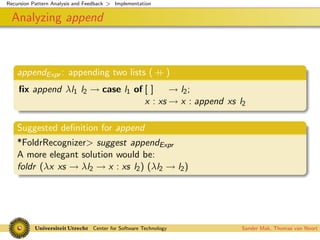Recursion Pattern Analysis and Feedback