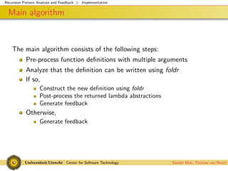 Recursion Pattern Analysis and Feedback