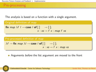 Recursion Pattern Analysis and Feedback
