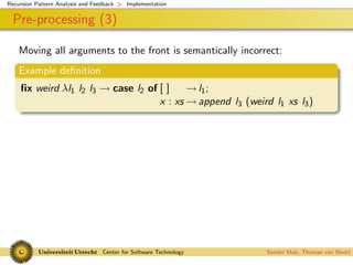 Recursion Pattern Analysis and Feedback