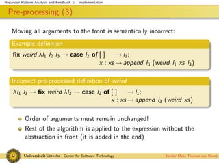 Recursion Pattern Analysis and Feedback