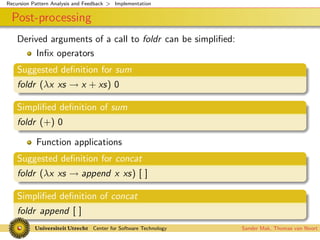 Recursion Pattern Analysis and Feedback
