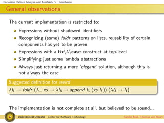 Recursion Pattern Analysis and Feedback